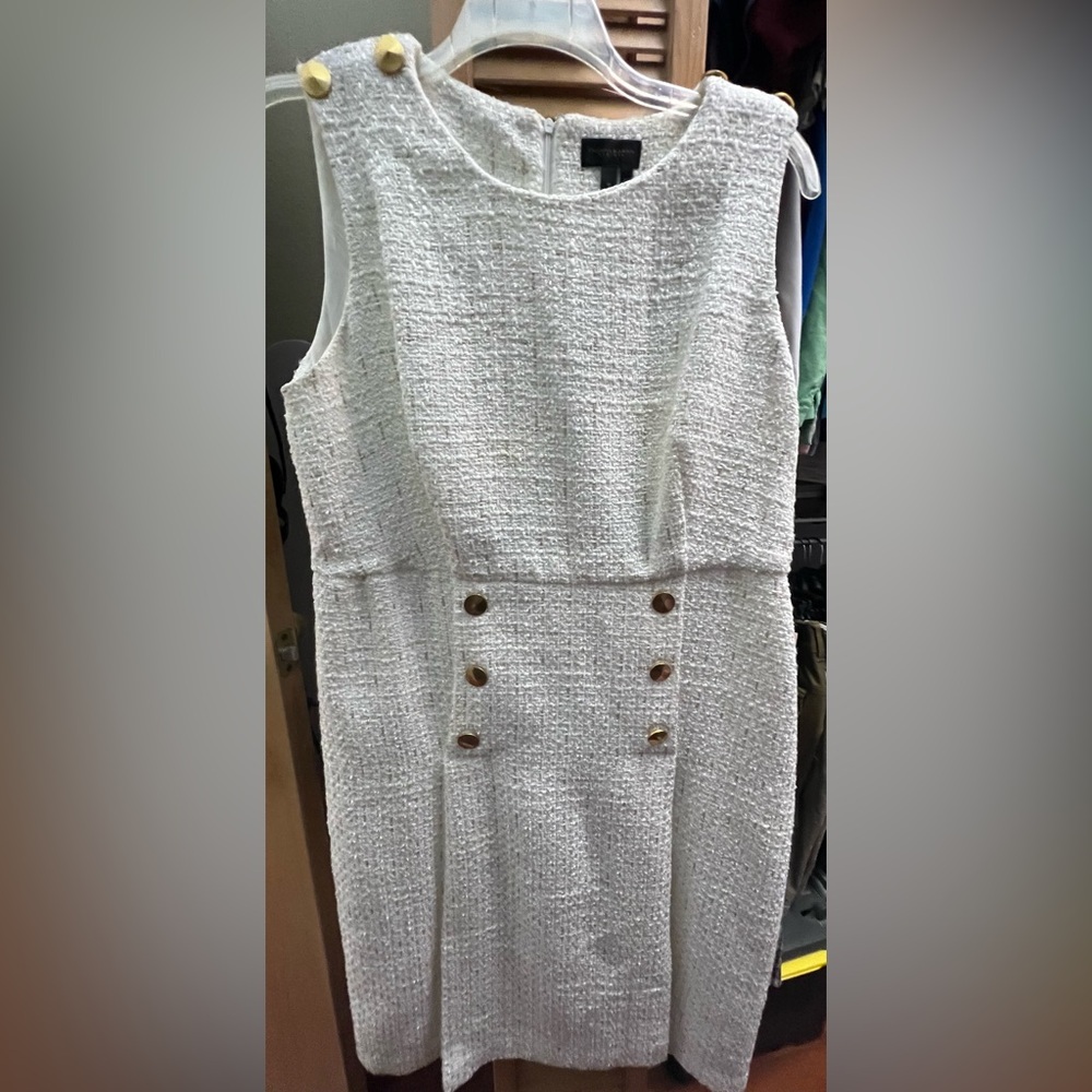 Donna Karan Cream Sleeveless Dress